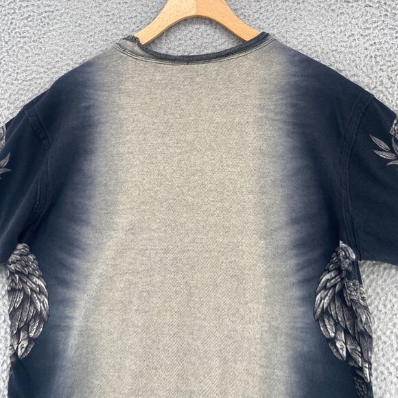 Affliction Shirt Mens M Black Gray Ombre Reversible Short Sleeve Pullover Tee - Picture 4 of 12